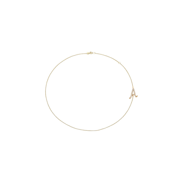 Double Sided Diamond Mounted Letter Necklace
