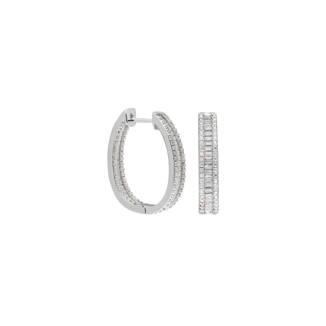 Ovoid Big Baguette Hoop Earrings