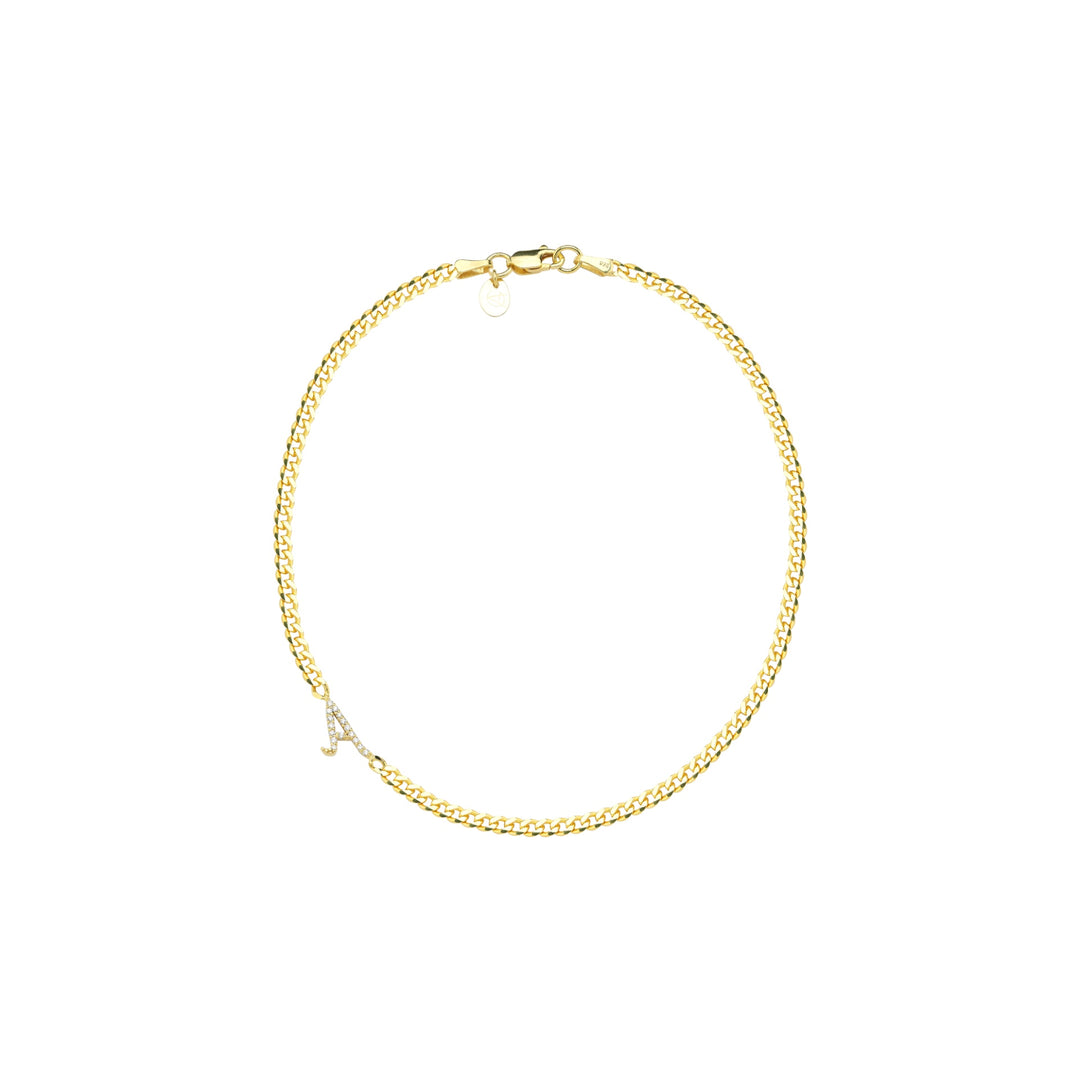 Double Sided Diamond Mounted Letter Gourmet Necklace Big