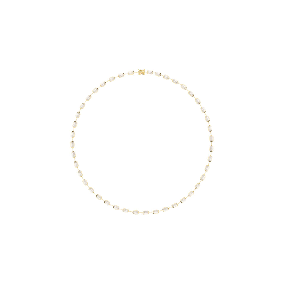 Baguette Emerald Moissanite Waterway Necklace