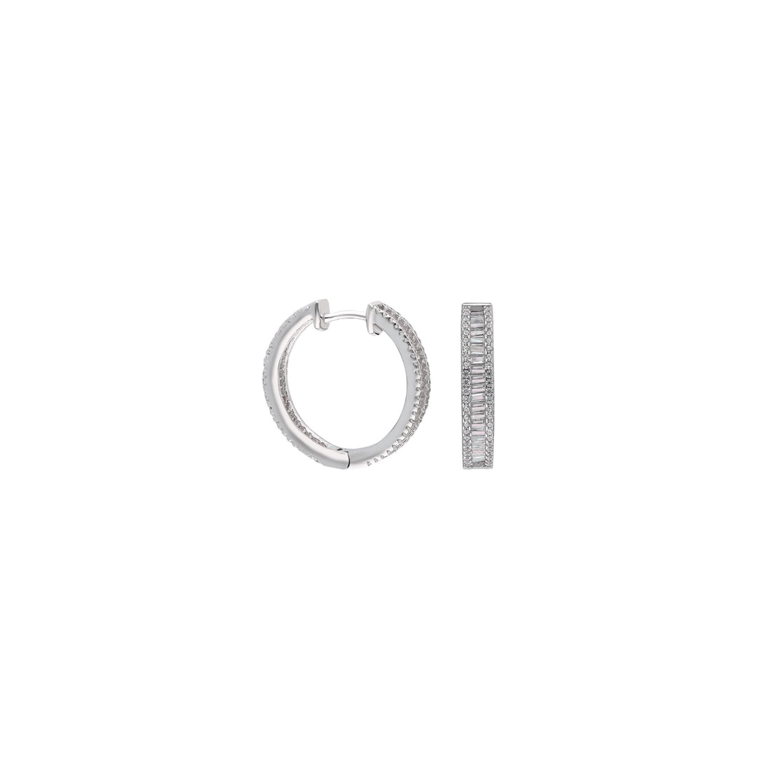 Pray Medium Baguette Hoop Earrings