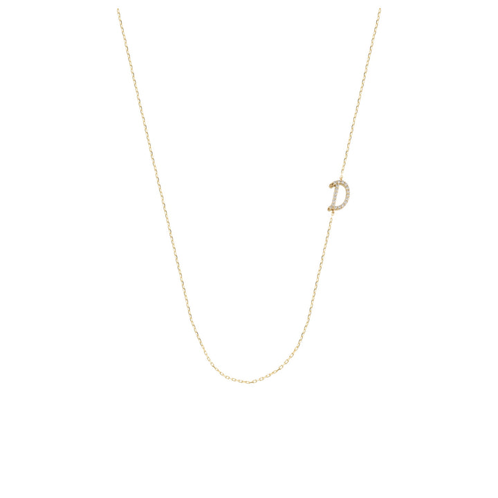 Double Sided Diamond Mounted Letter Necklace