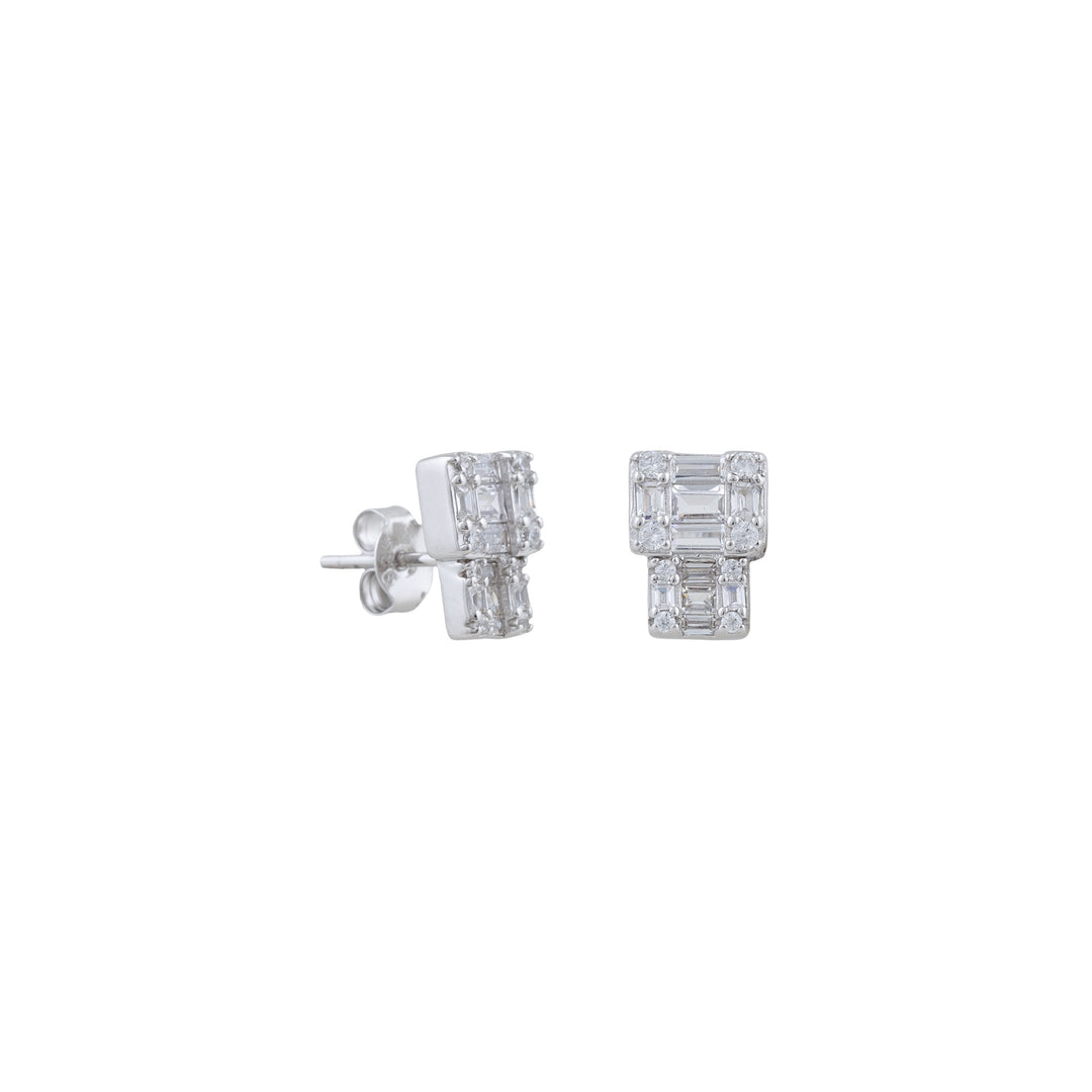 Frame Double Baguette Earring