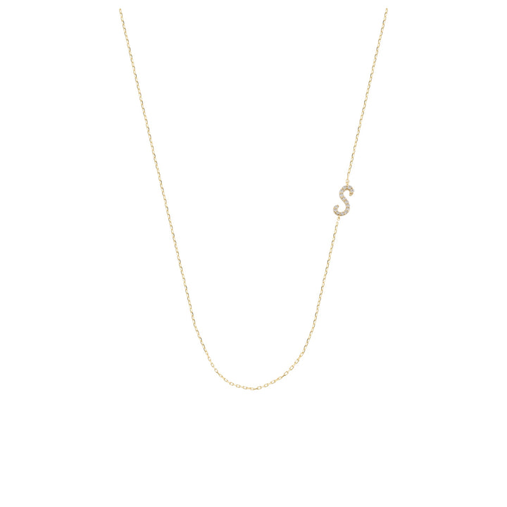 Double Sided Diamond Mounted Letter Necklace