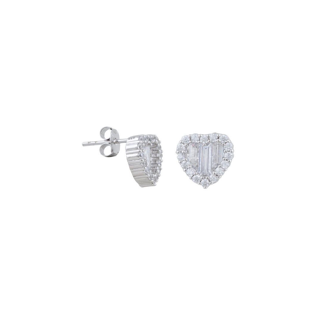 Heart Baguette Earrings