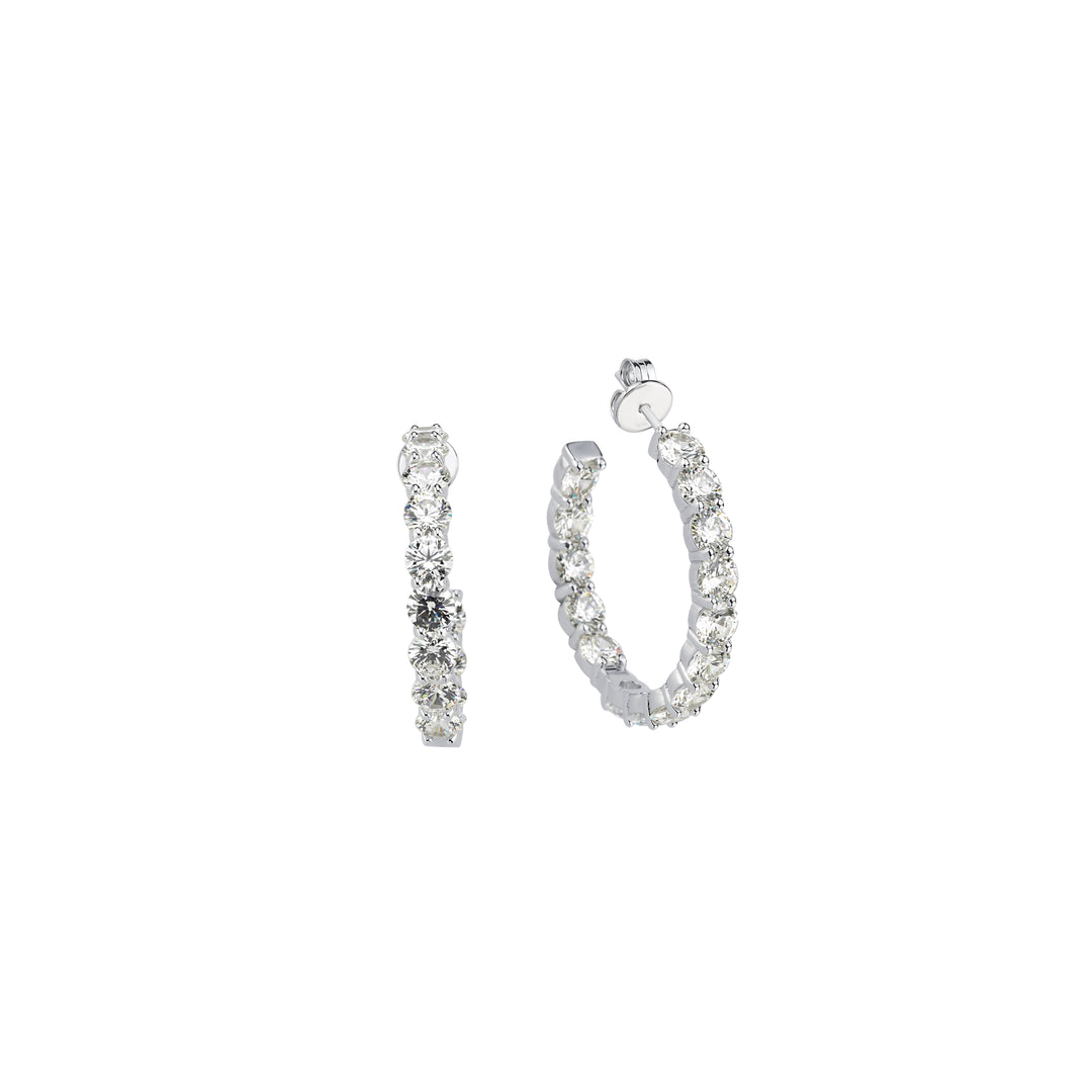 Pave Hoop Moissanite Küpe