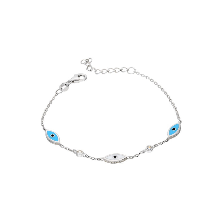 Nysa Bracelet White Blue Enamel