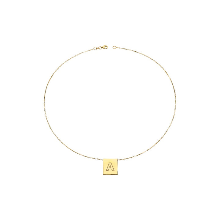 14K Willow Tag Initial Necklace