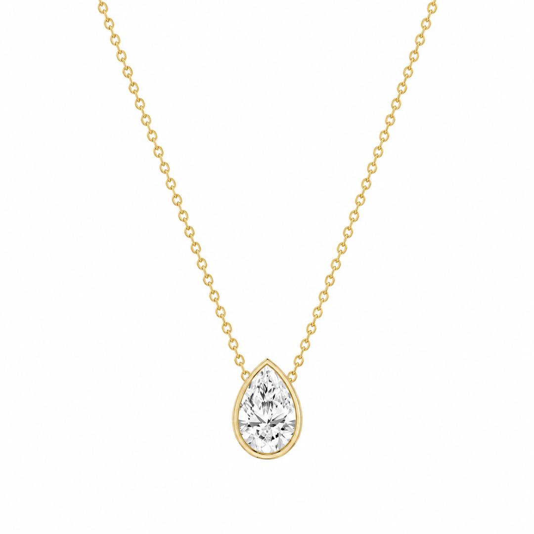 Bezel Pear Kolye