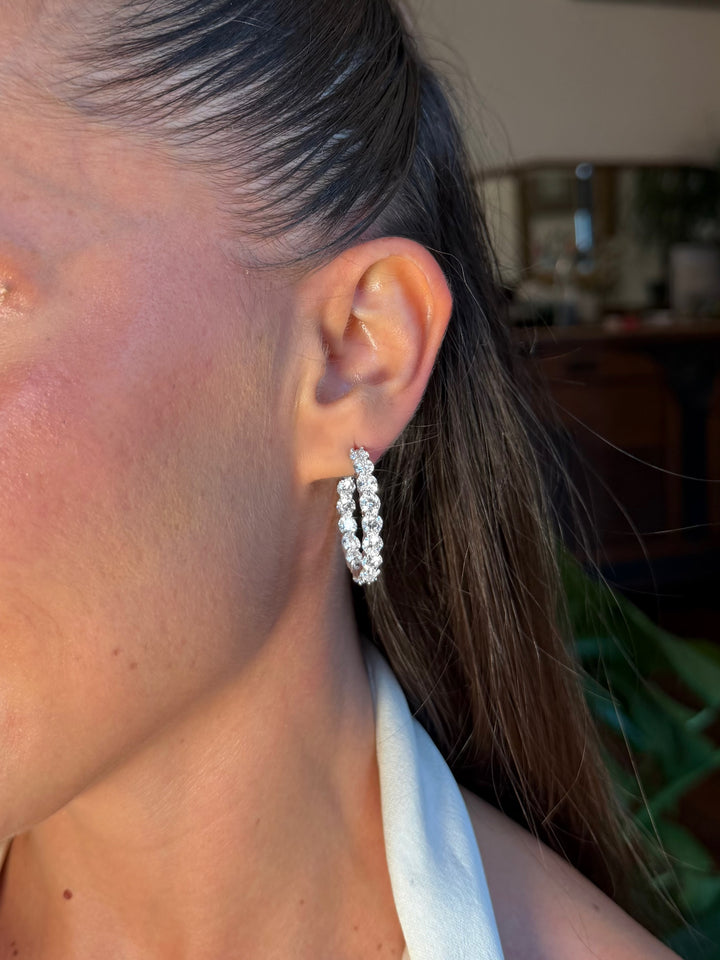 Pave Hoop Moissanite Halka Küpe